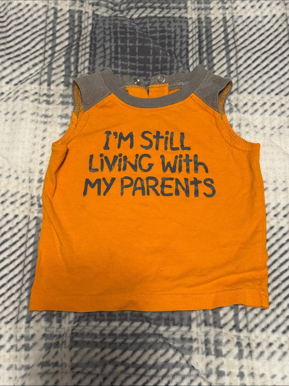 Kids Orange Sleeveless Tee - I'm Still Living With My Parents